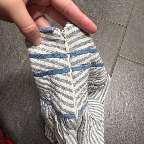 Anthropologie Hype Blue White Stripe Mini Skirt Linen Blend Nautical SZ 6 Spring - Picture 9 of 10